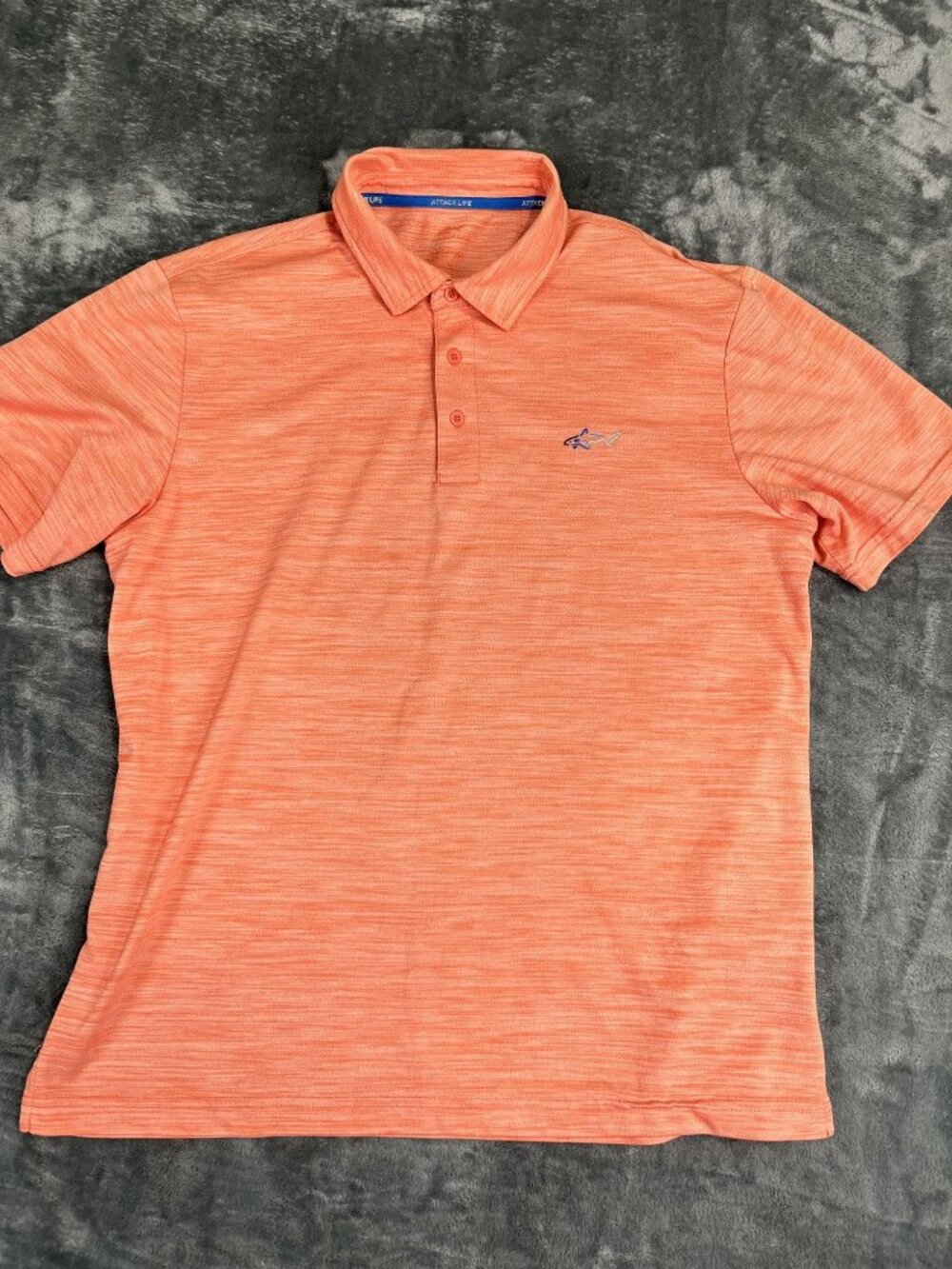 Attack Life By Greg Norman Mens Orange Polo Shirt L